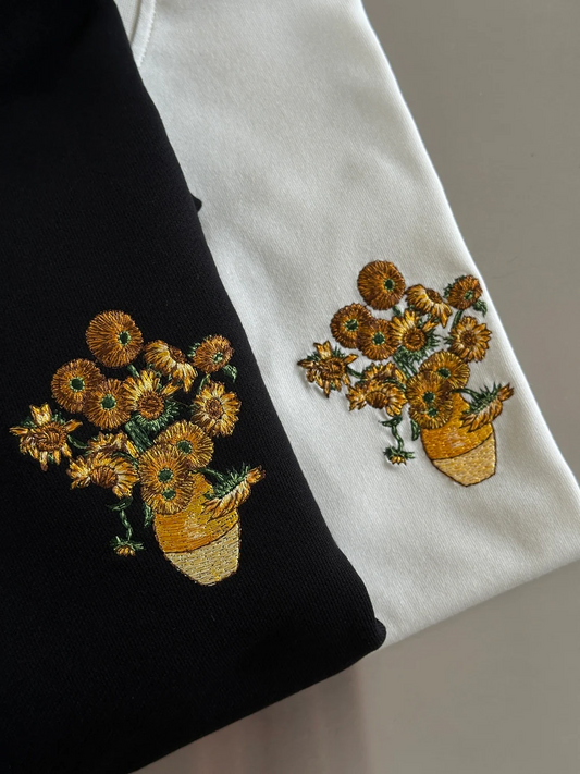 Vase With Fifteen Sunflowers